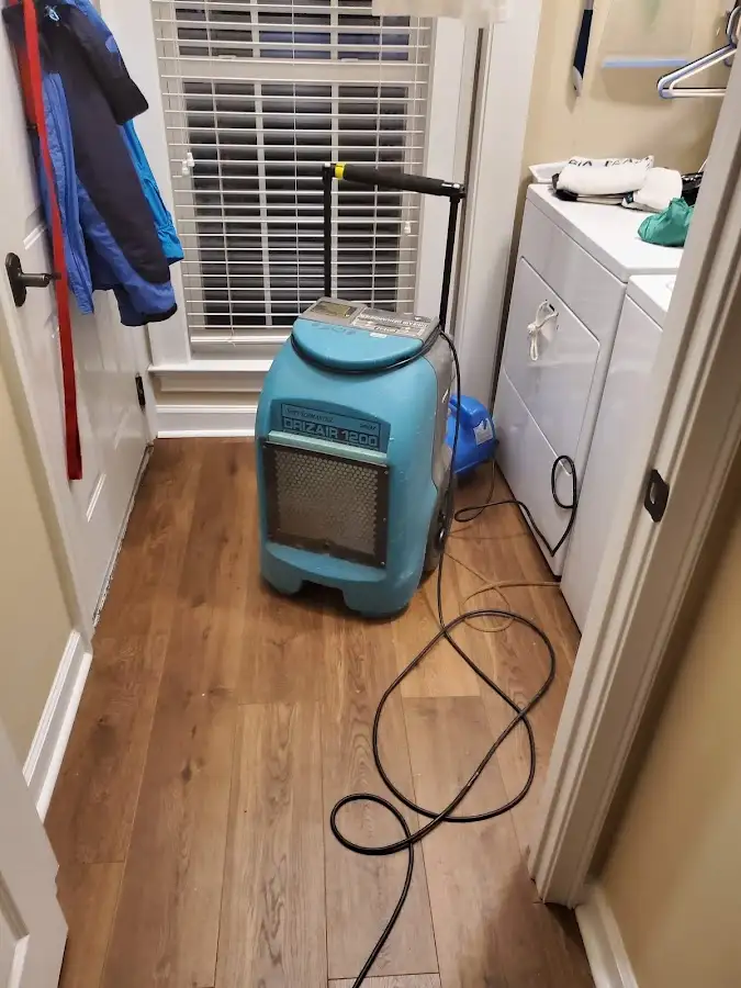 Commercial dehumidifier deployed for Flood Damage Cleanup in Belle Haven